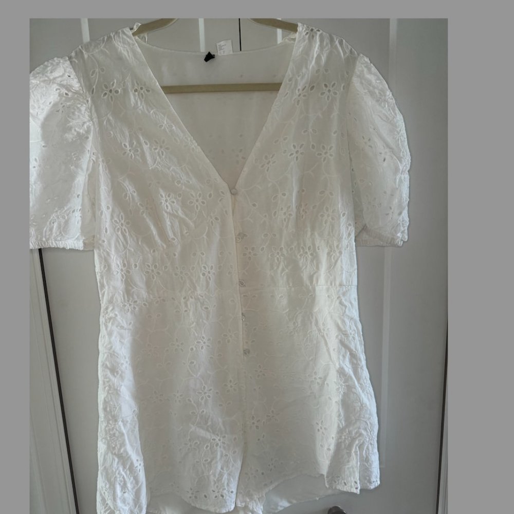 White Floral Romper
